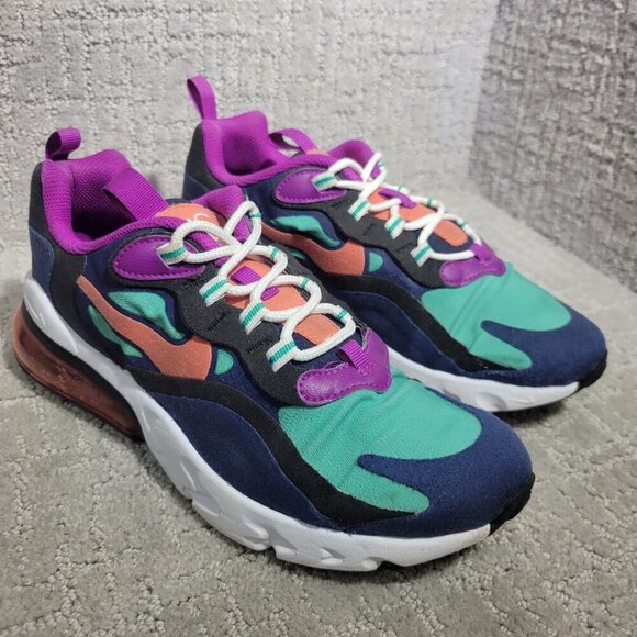 Nike Other - NIKE Air Max 270 React GS Youth Size 6Y Multi-Color Sneaker Shoes BQ0103-402